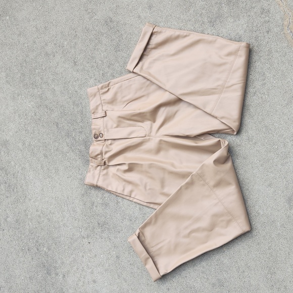 ZARA FAUX LEATHER PANTS - Picture 8 of 15